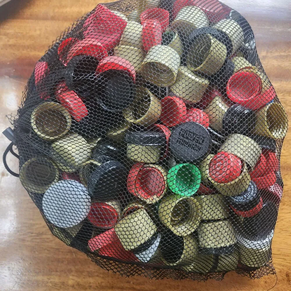 2 bread Bags Of Plastic Bottle Caps Coke Sprite Gatorade Crafts Art Supplies